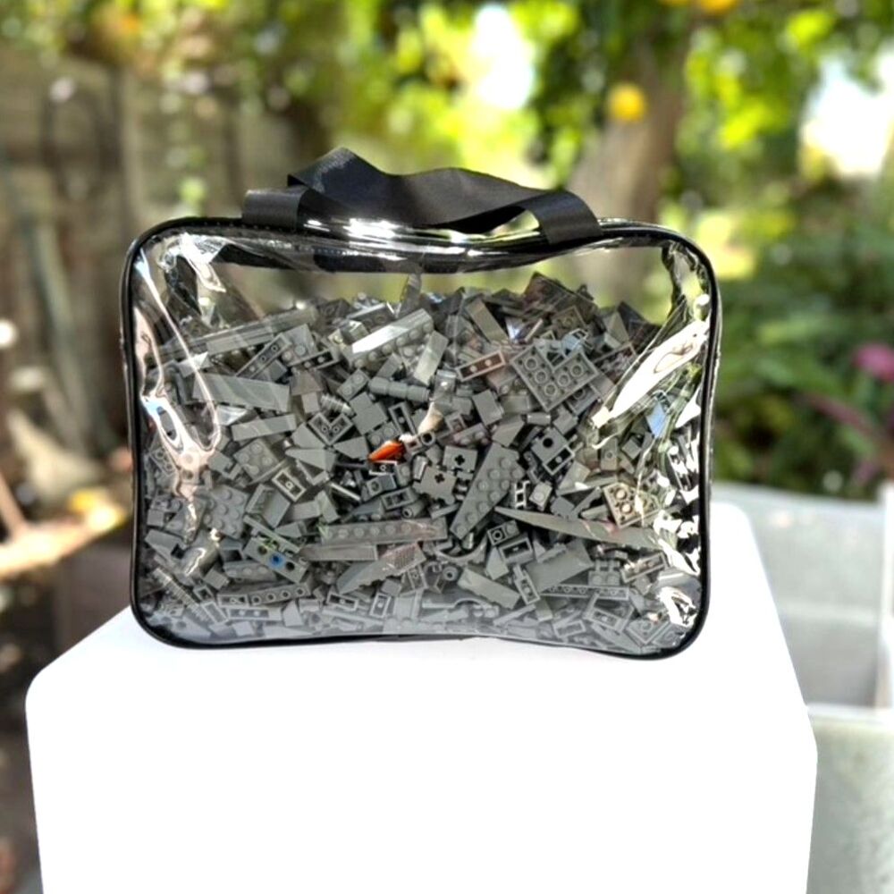 MISC Dark Grey LEGO Bricks New PVC Satchel Zip Tote Size 11.8"L x 3.9"W x 8.66"H